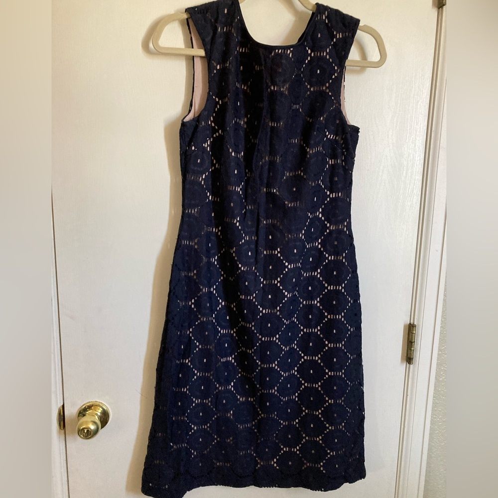 *Jessica Howard Black Lace Over Nude Lining Sleeveless Size 8 Midi Dress #RW